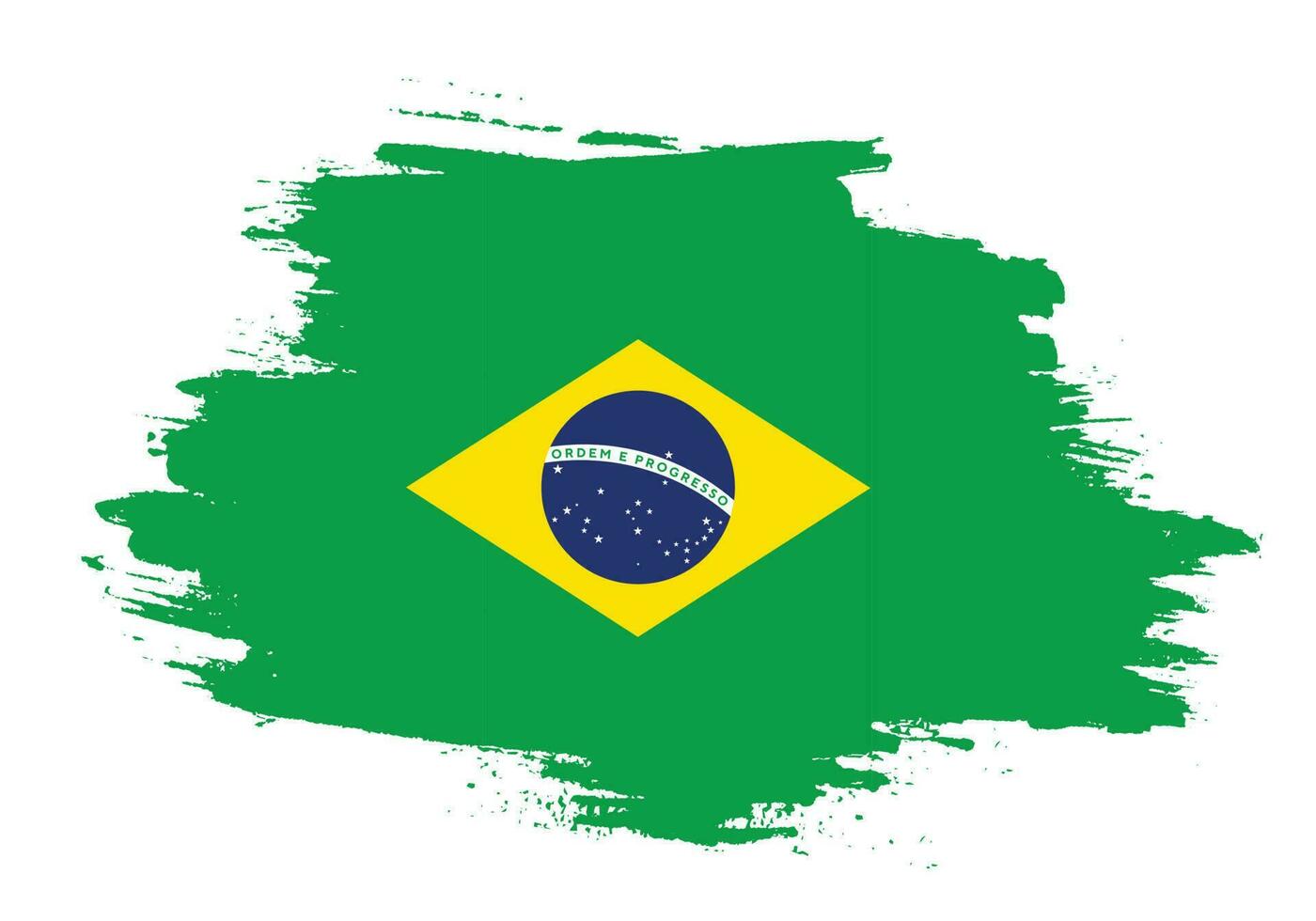 vetor de bandeira de moldura de pincel do brasil