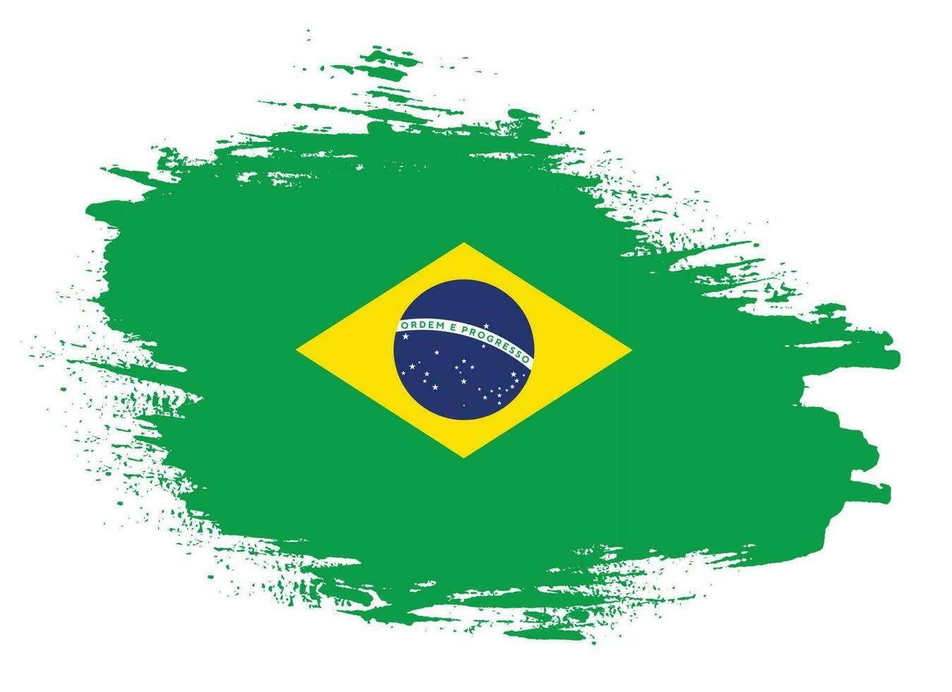vetor de bandeira de modelo de traçado de pincel de tinta do brasil