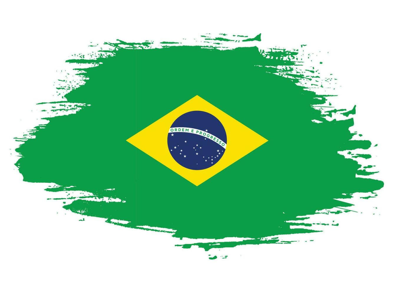 vetor de bandeira do brasil com raia de tinta profissional