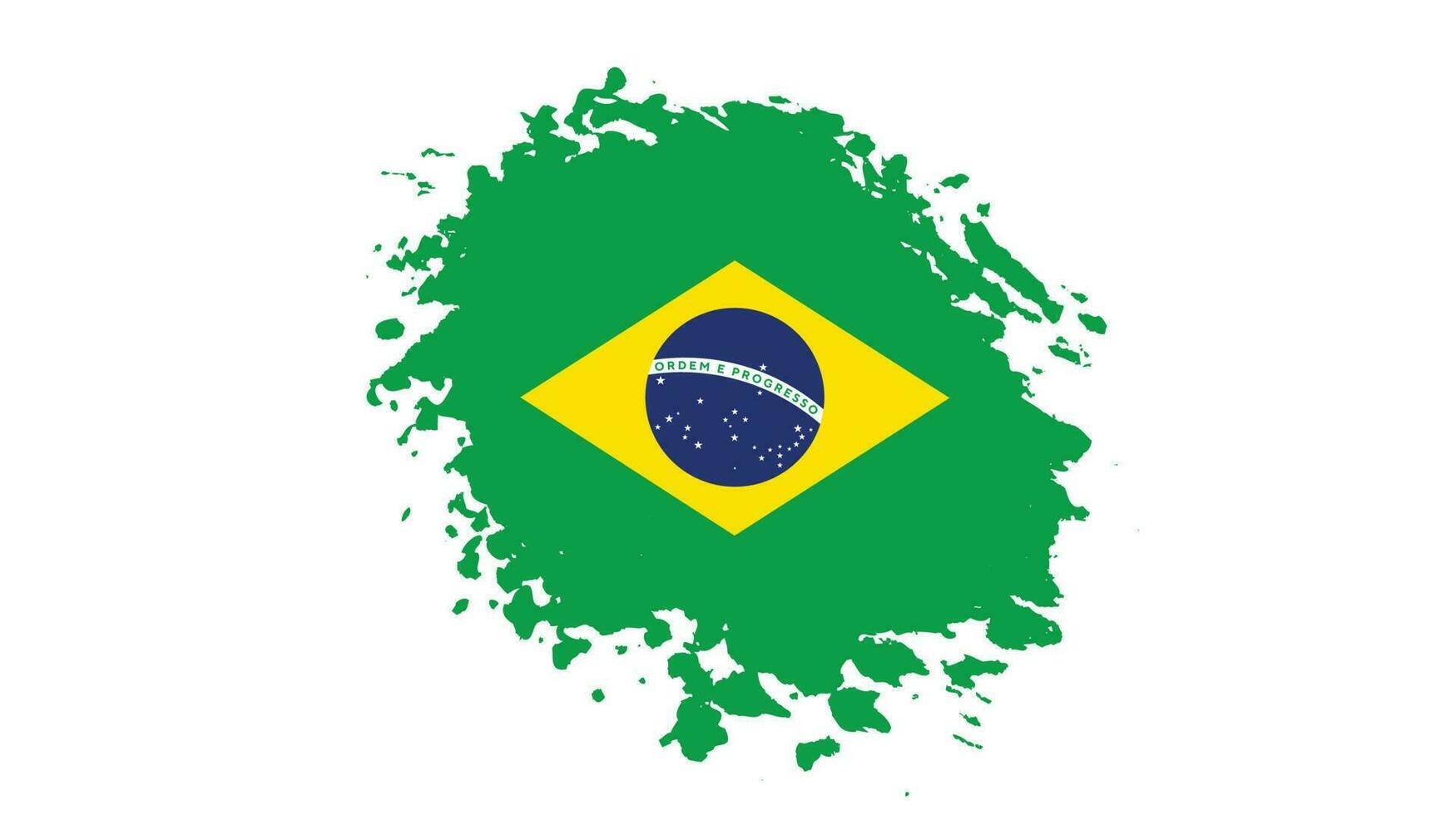 bandeira de estilo sujo do brasil angustiado vetor