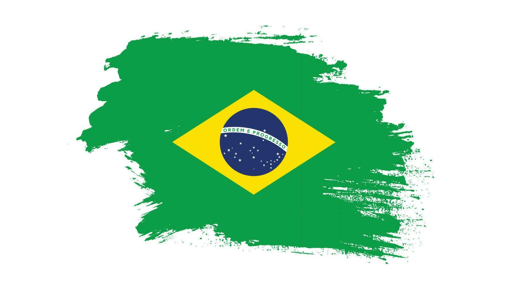 vetor de bandeira do brasil angustiado desbotado