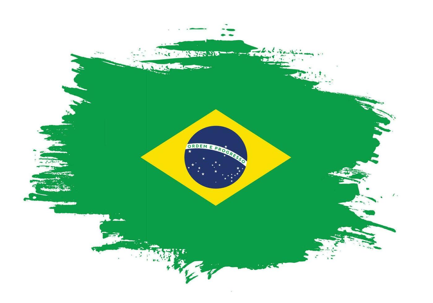 vetor pintura pincelada bandeira do brasil