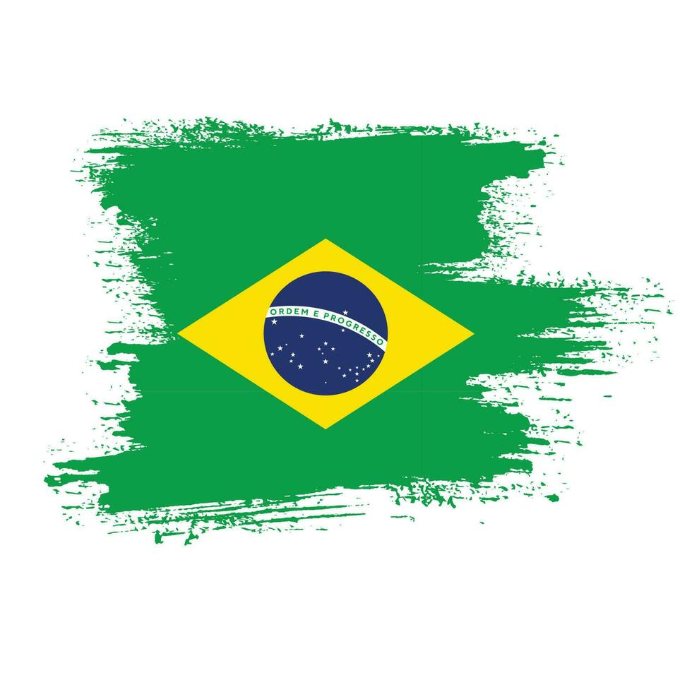 moldura de vetor de pincel grátis bandeira do brasil