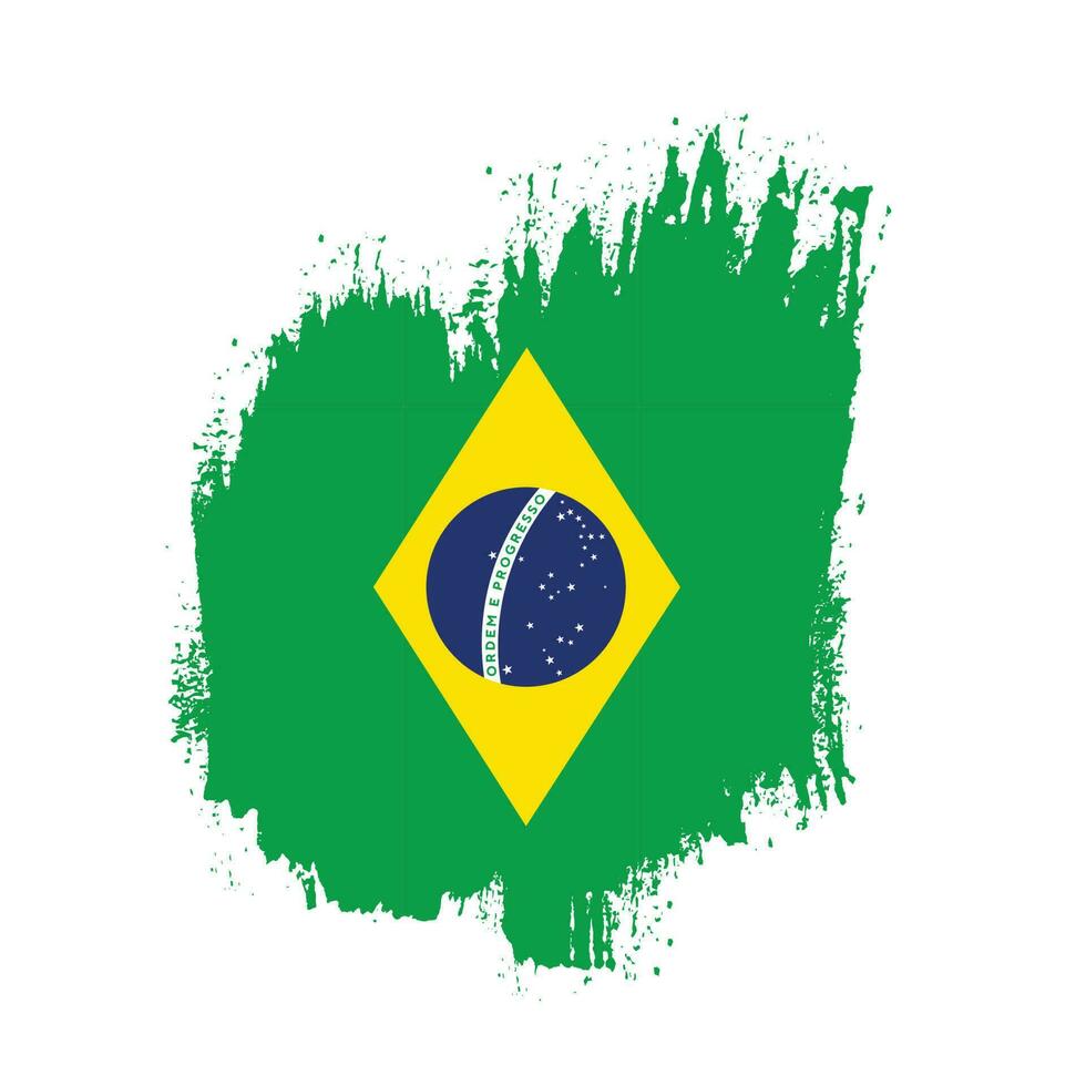 vetor de bandeira do brasil pincelada de mancha