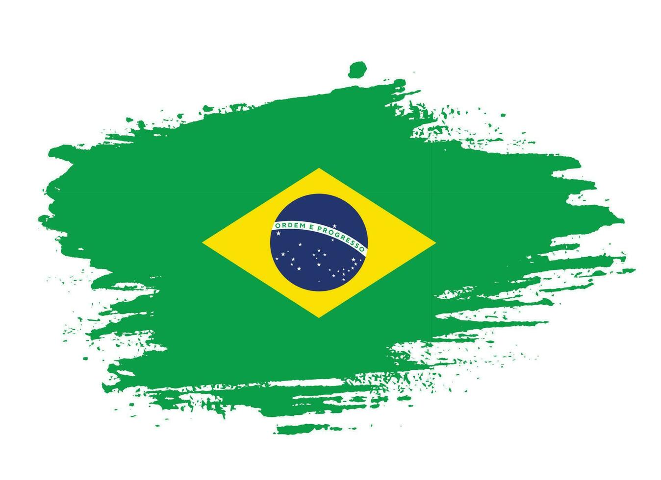 tinta tinta pincel pincel quadro vetor de bandeira do brasil