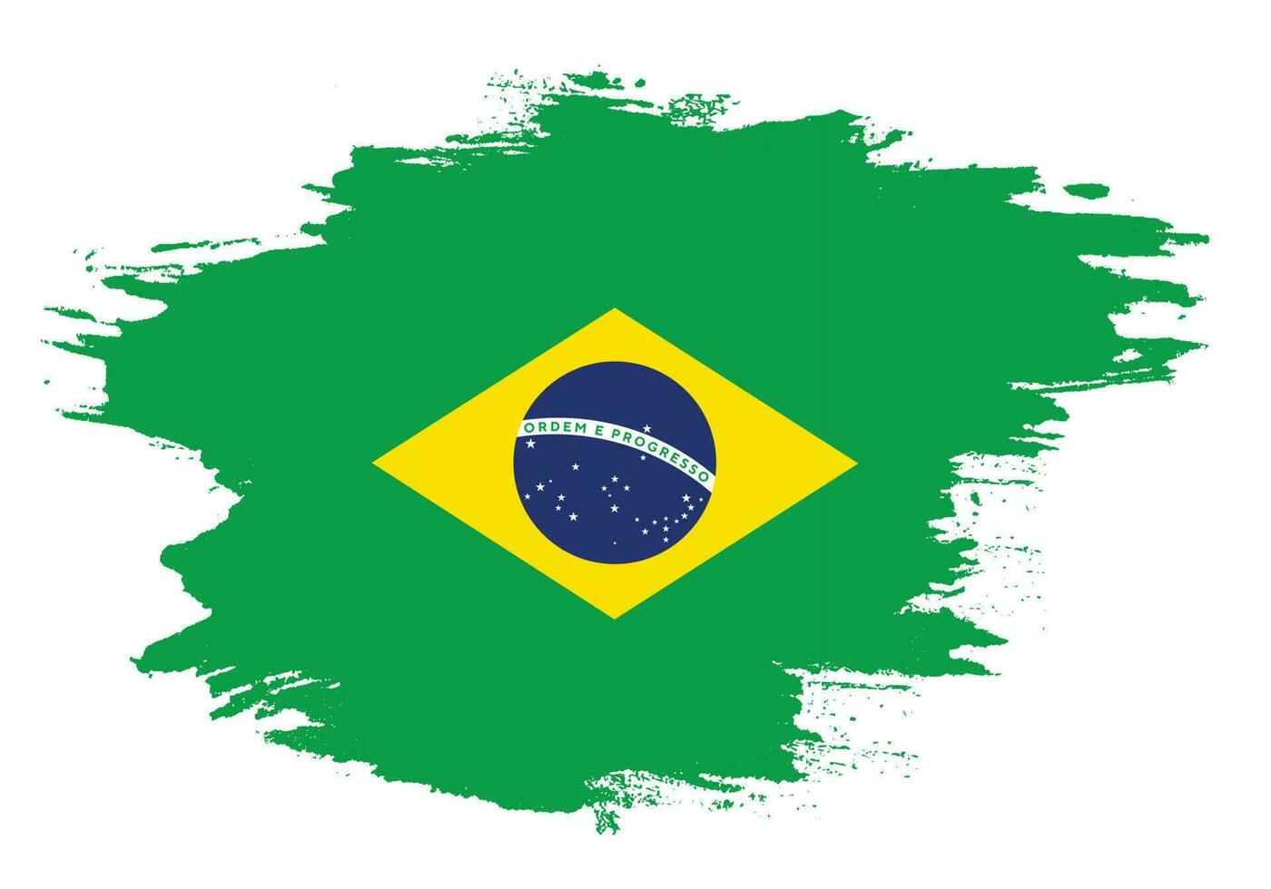 vetor de bandeira do brasil de traçado de pincel de tinta para download gratuito