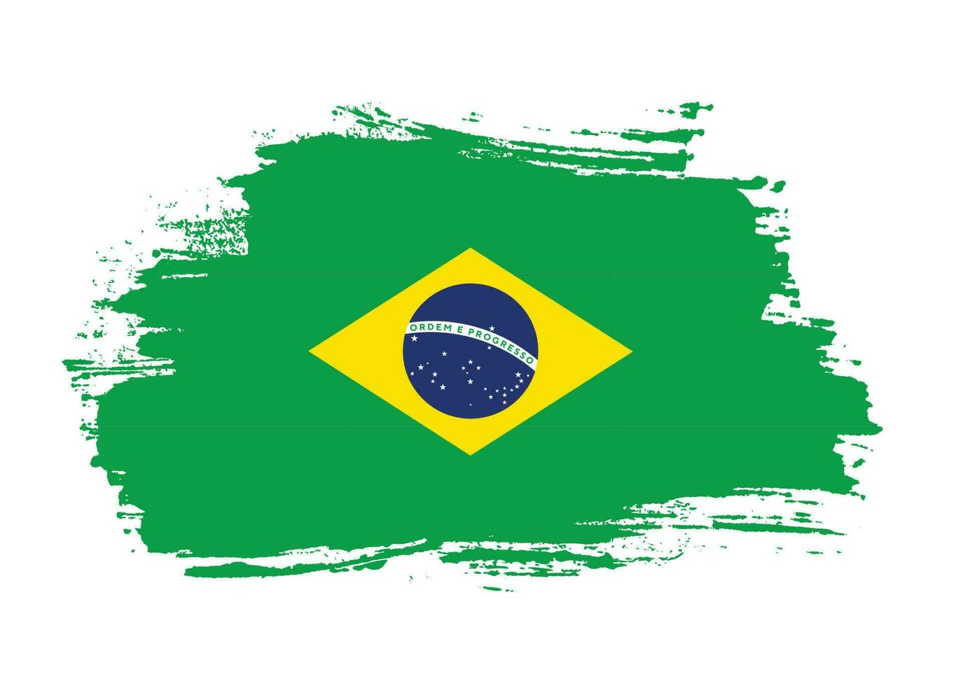 vetor de bandeira do brasil pincelada abstrata