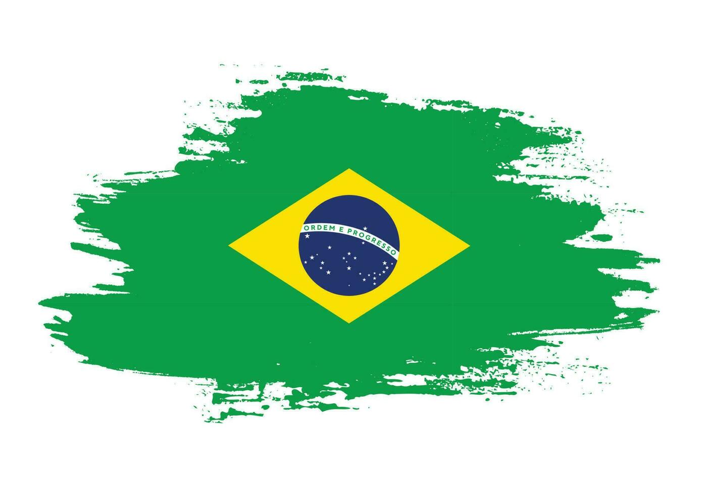 vetor de bandeira do brasil de golpe de grunge abstrato