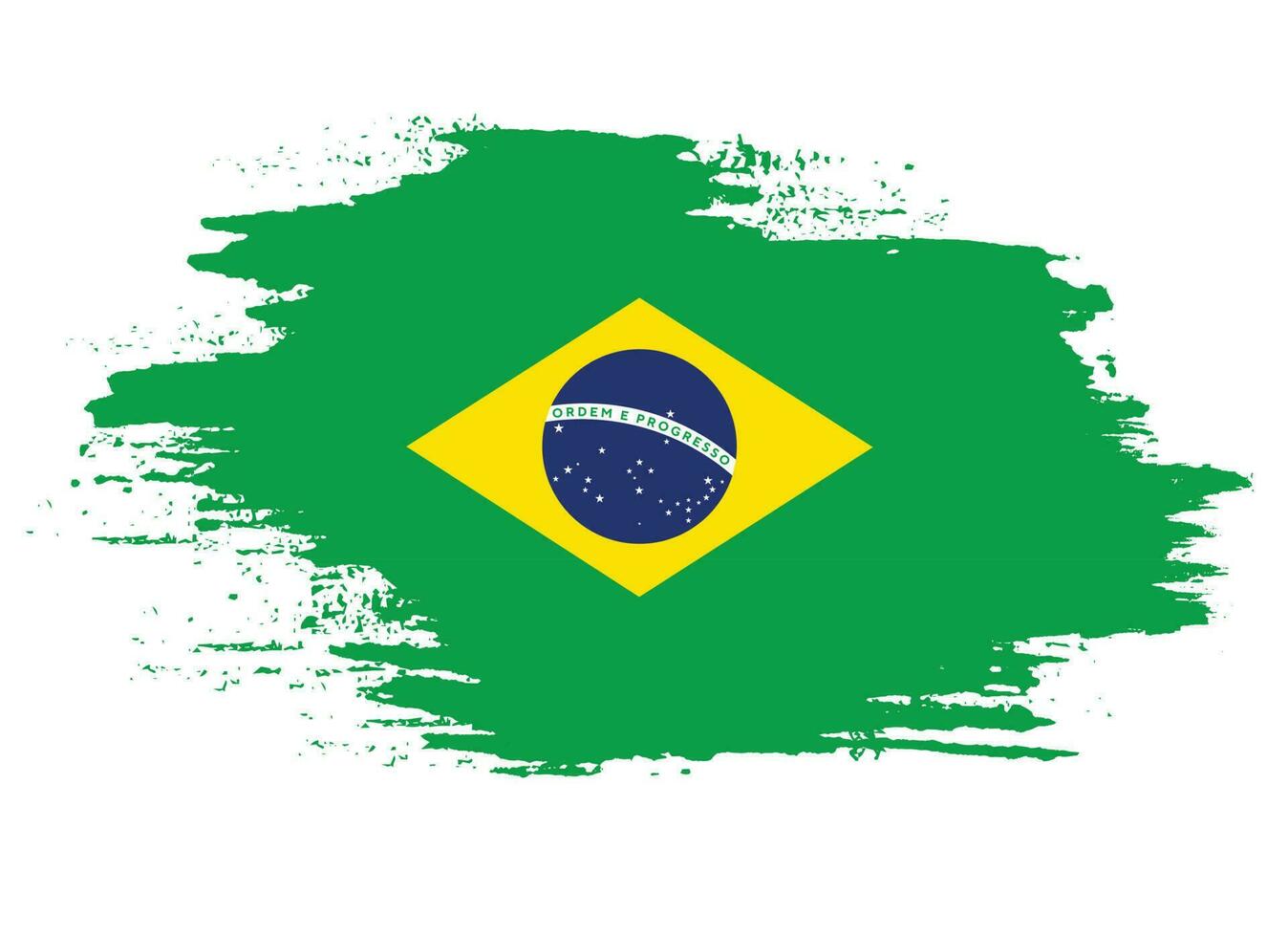 vetor de bandeira do brasil de textura grunge gráfico colorido