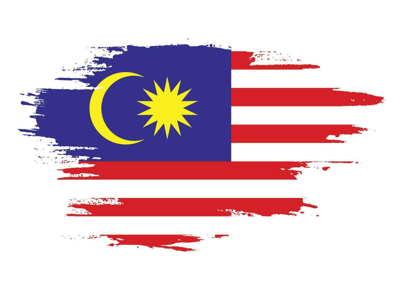 vetor de bandeira da malásia de efeito de pincel vintage