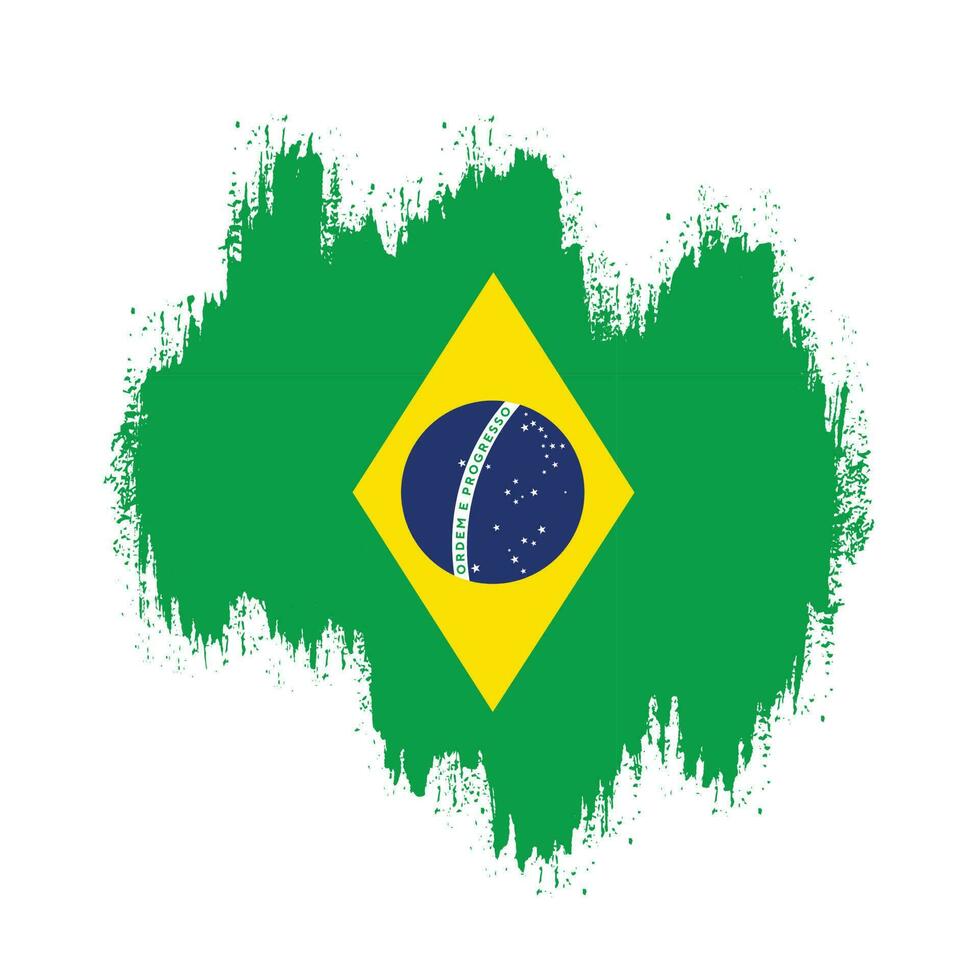 bandeira colorida grunge do brasil vetor
