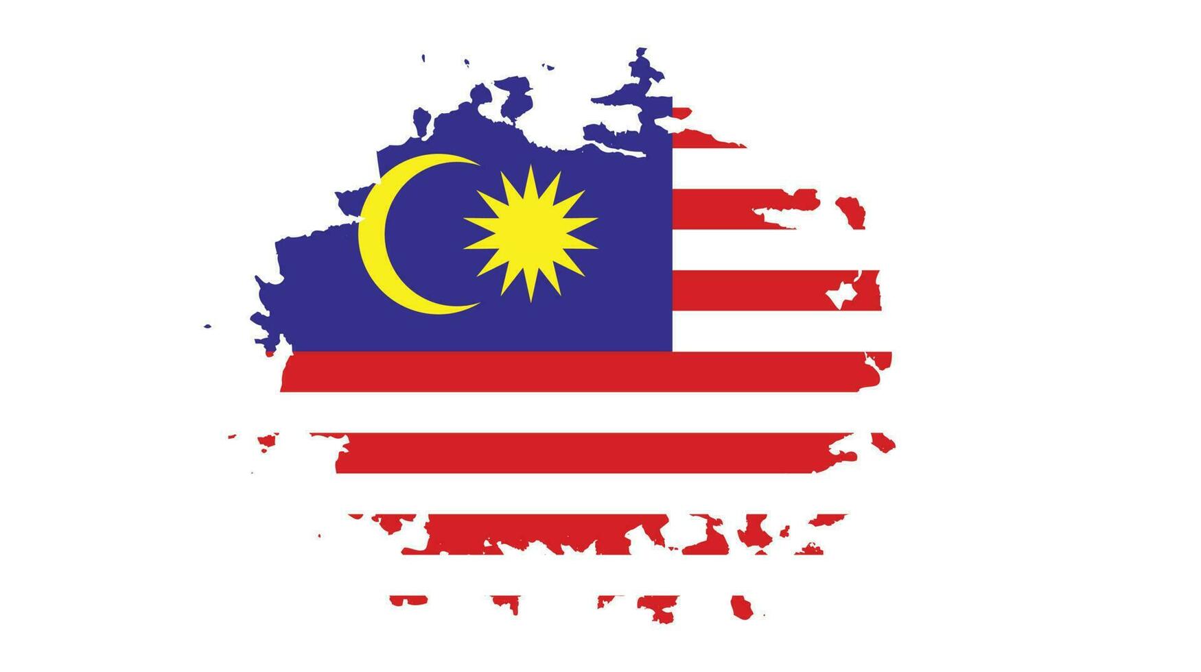 novo vetor de bandeira grunge desbotada da malásia