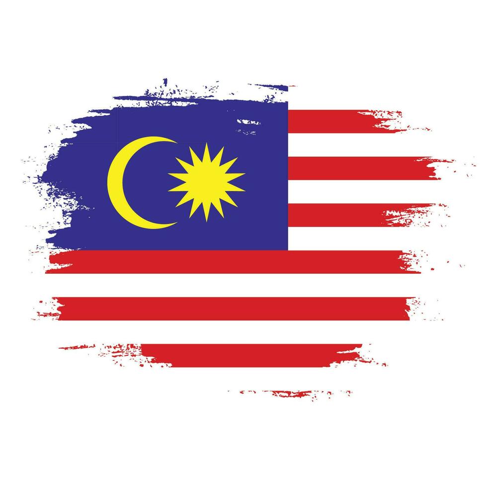 vetor pintura pincelada bandeira da malásia