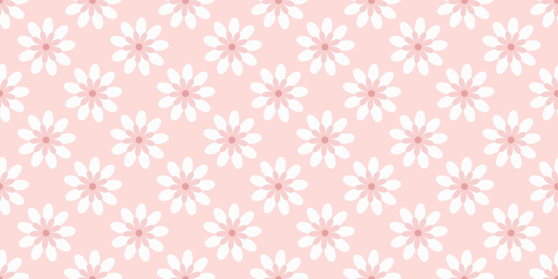 padrão de vetor floral rosa pastel simples
