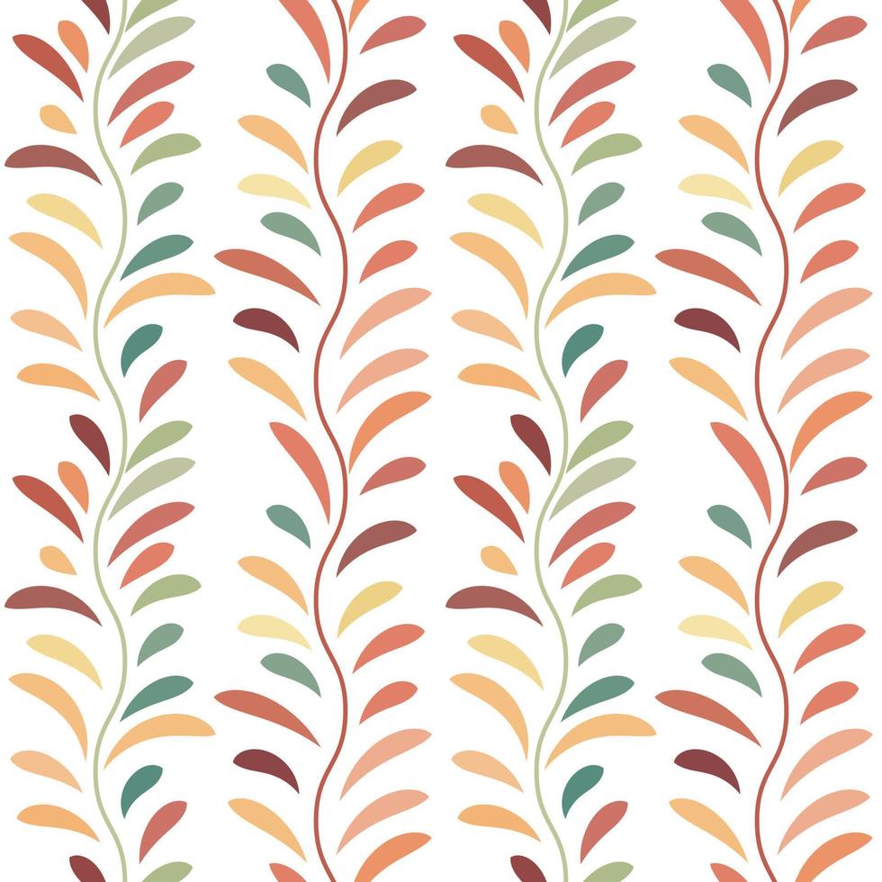 padrão de vetor de folha colorida, impressão botânica perfeita, fundo de guirlanda