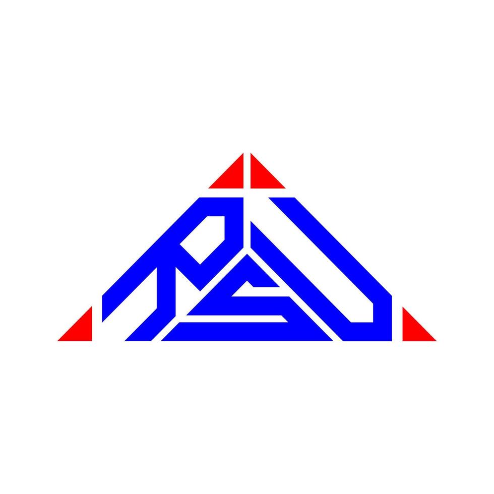 design criativo do logotipo da carta rsu com gráfico vetorial, logotipo simples e moderno rsu. vetor