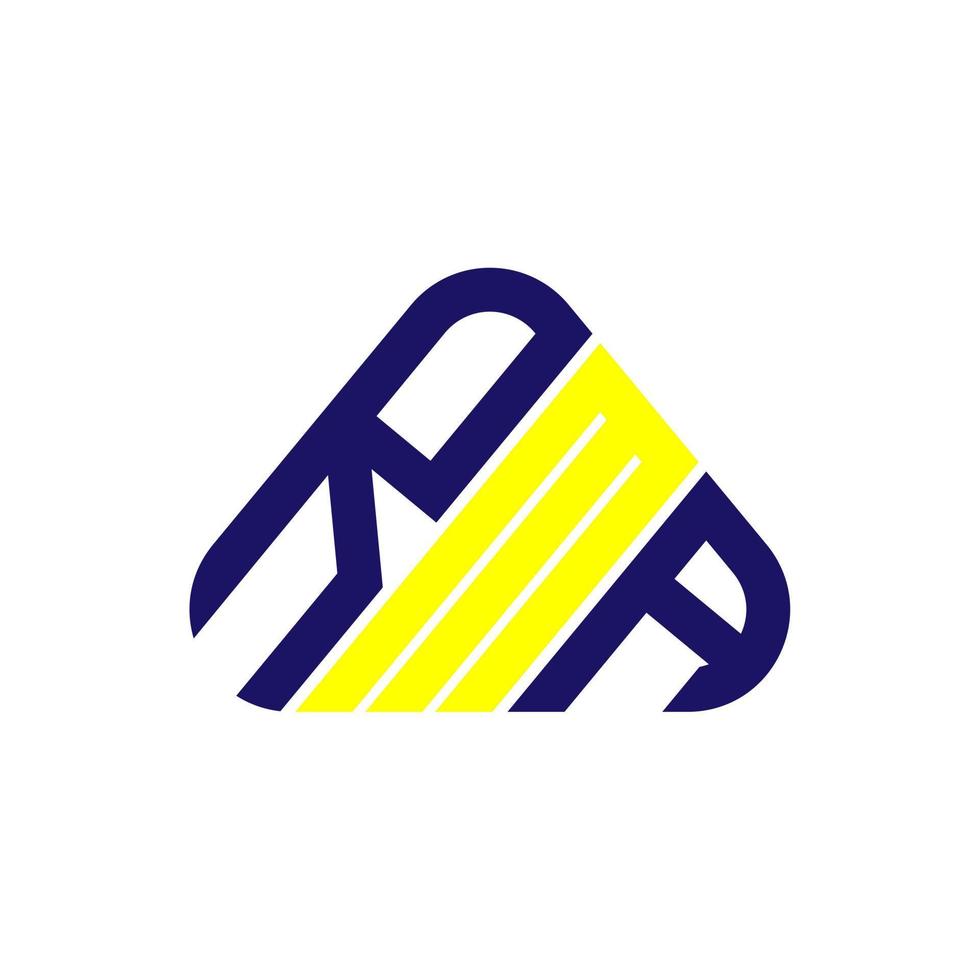 design criativo do logotipo da carta rma com gráfico vetorial, logotipo simples e moderno do rma. vetor