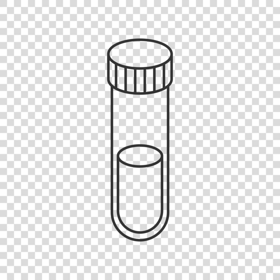 sangue no ícone do tubo de ensaio em estilo simples. ilustração em vetor frasco de laboratório em fundo isolado. líquido no conceito de negócio de sinal de copo.