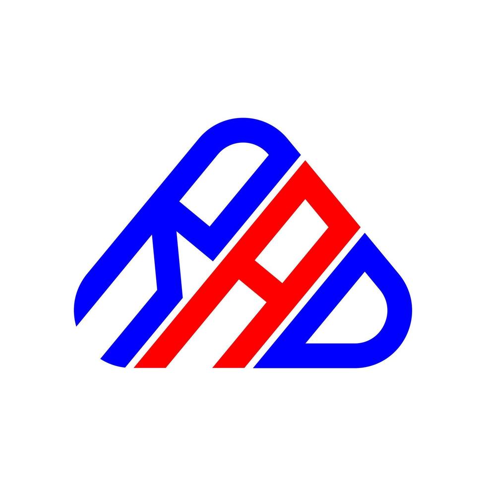 design criativo do logotipo da carta rad com gráfico vetorial, logotipo rad simples e moderno. vetor