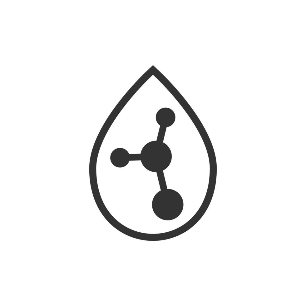 ícone da molécula de ácido em estilo simples. ilustração em vetor dna em fundo branco isolado. conceito de negócio de modelo amino.