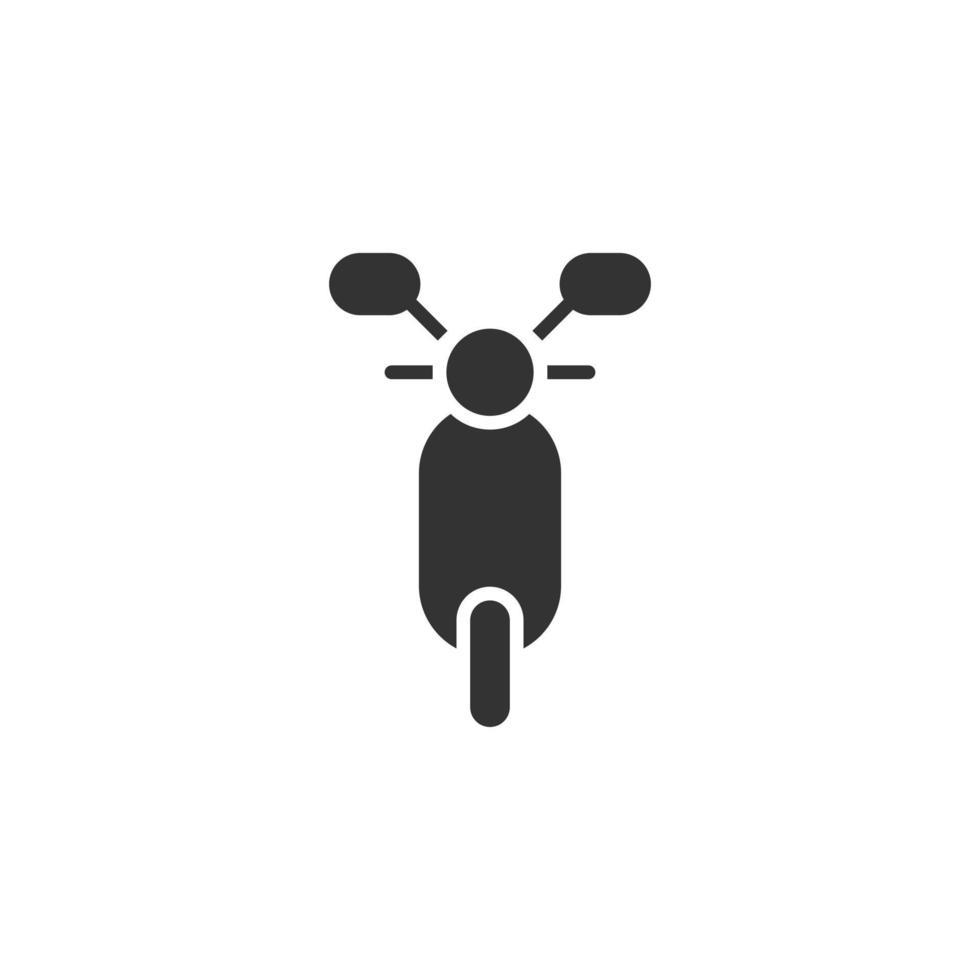 ícone de moto em estilo simples. ilustração em vetor scooter em fundo branco isolado. conceito de negócio de veículo ciclomotor.