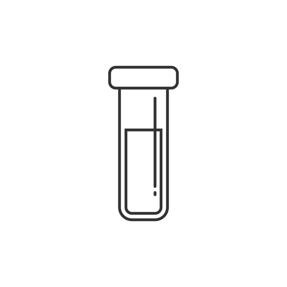 sangue no ícone do tubo de ensaio em estilo simples. ilustração em vetor frasco de laboratório em fundo isolado. líquido no conceito de negócio de sinal de copo.