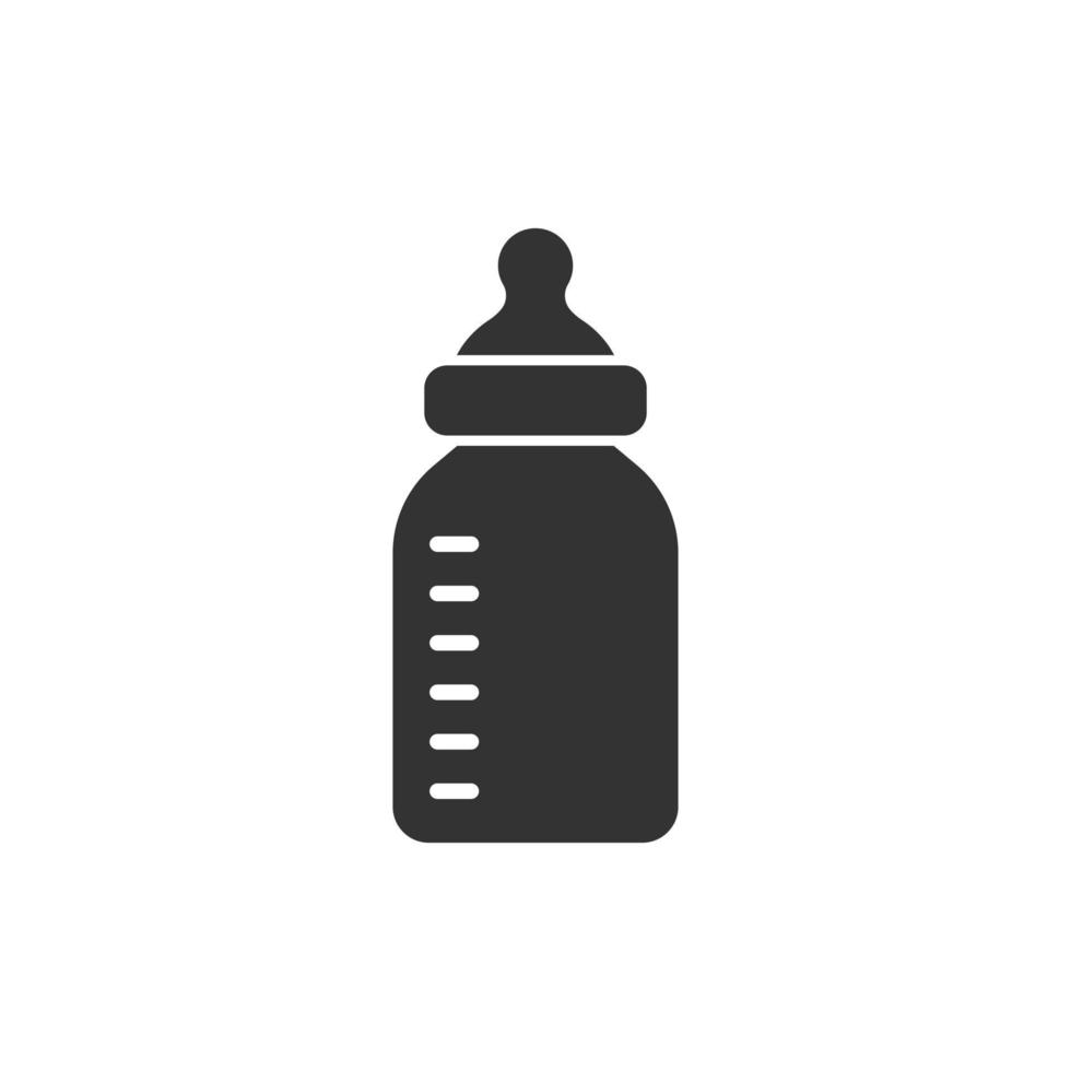 ícone de mamadeira em estilo simples. ilustração em vetor recipiente de leite em fundo branco isolado. beber o conceito de negócio de vidro.