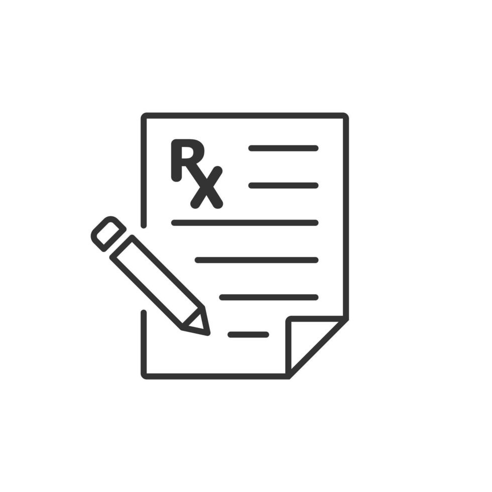 ícone de prescrição em estilo simples. rx ilustração em vetor documento em fundo branco isolado. conceito de negócio de papel.