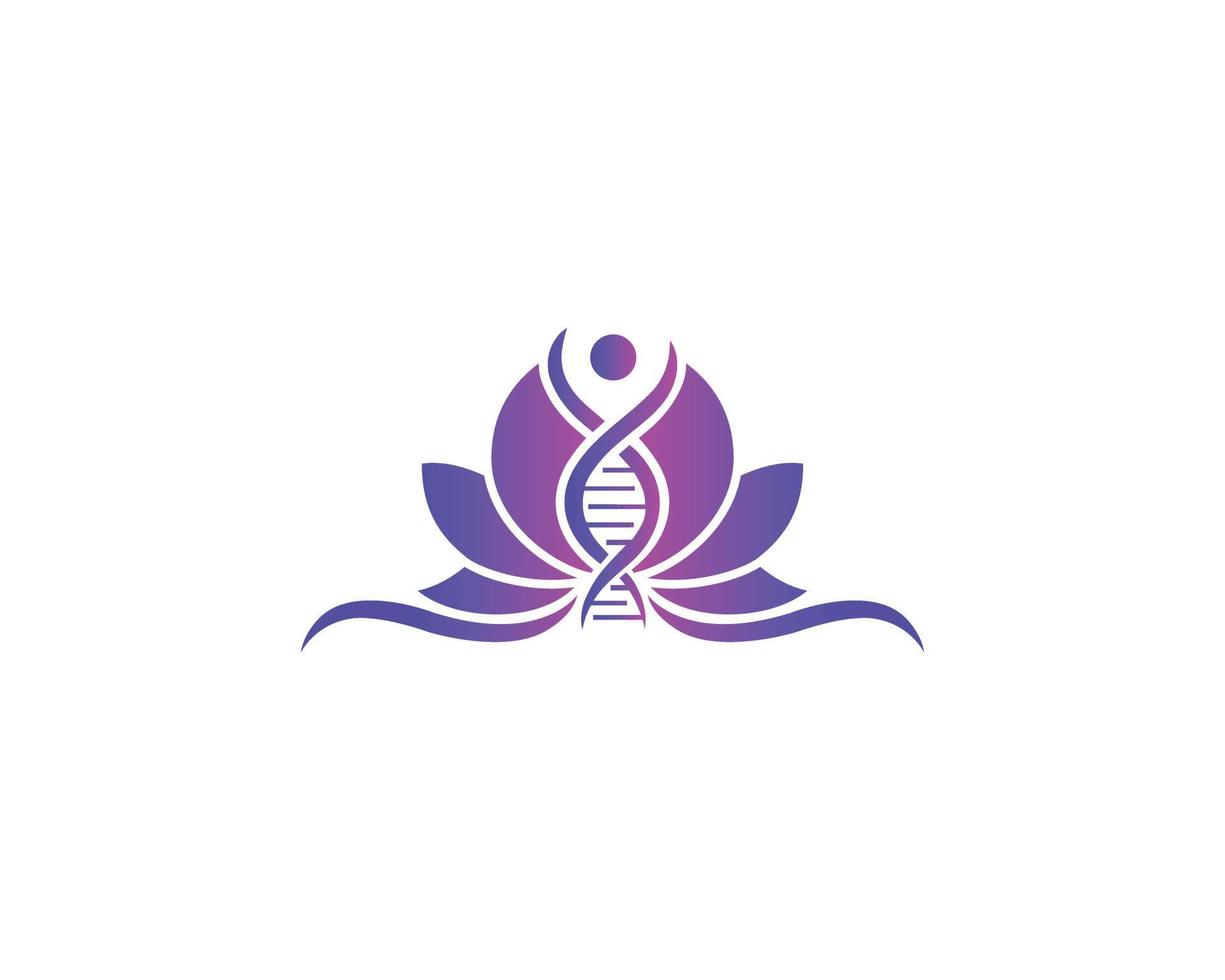 folha de dna criativa bem-estar yoga logotipo design ícone de vetor de símbolo de folha de natureza.