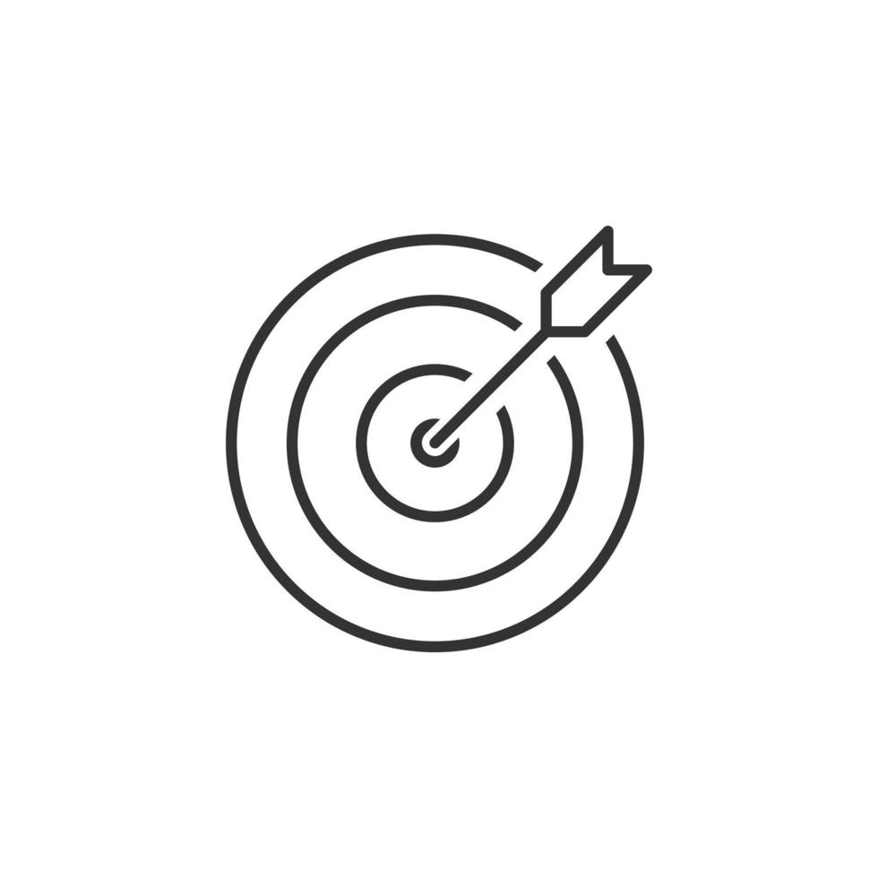 ícone de alvo em estilo simples. ilustração em vetor jogo de dardos em fundo branco isolado. apontar o conceito de negócio de seta.