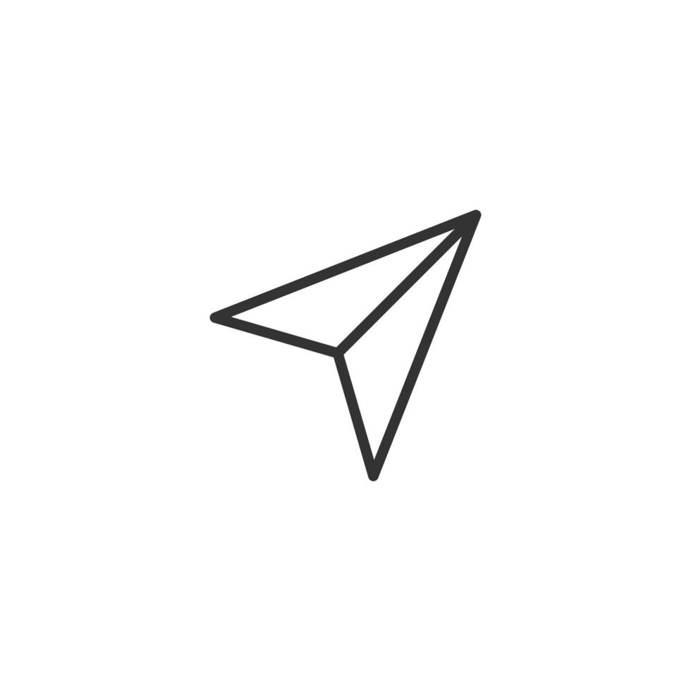 ícone de avião de papel em estilo simples. enviou a ilustração vetorial de mensagem em fundo branco isolado. conceito de negócio de ar sms. vetor