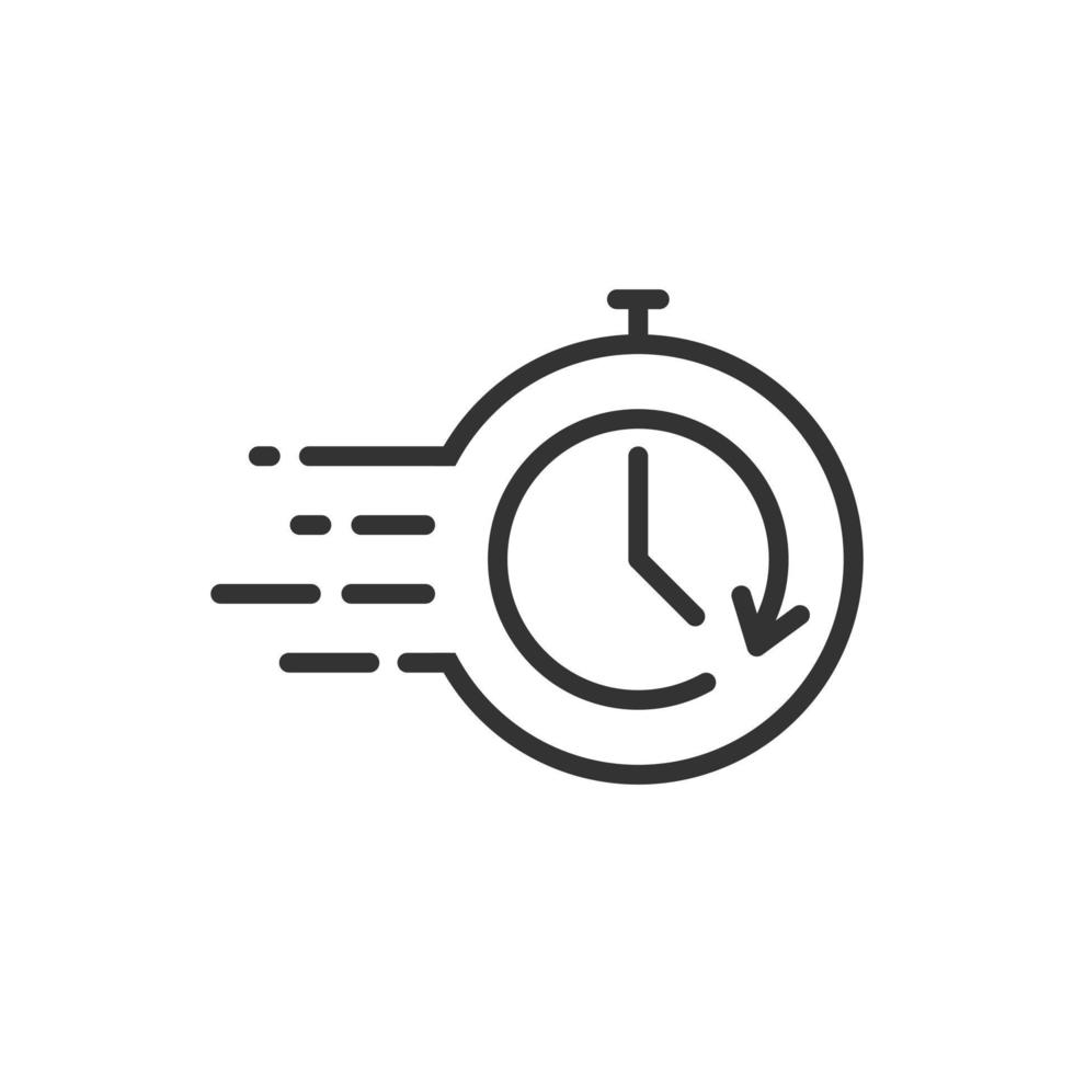 ícone de recuperação em estilo simples. repita a ilustração em vetor relógio no fundo branco isolado. conceito de negócio de tempo de rotação.