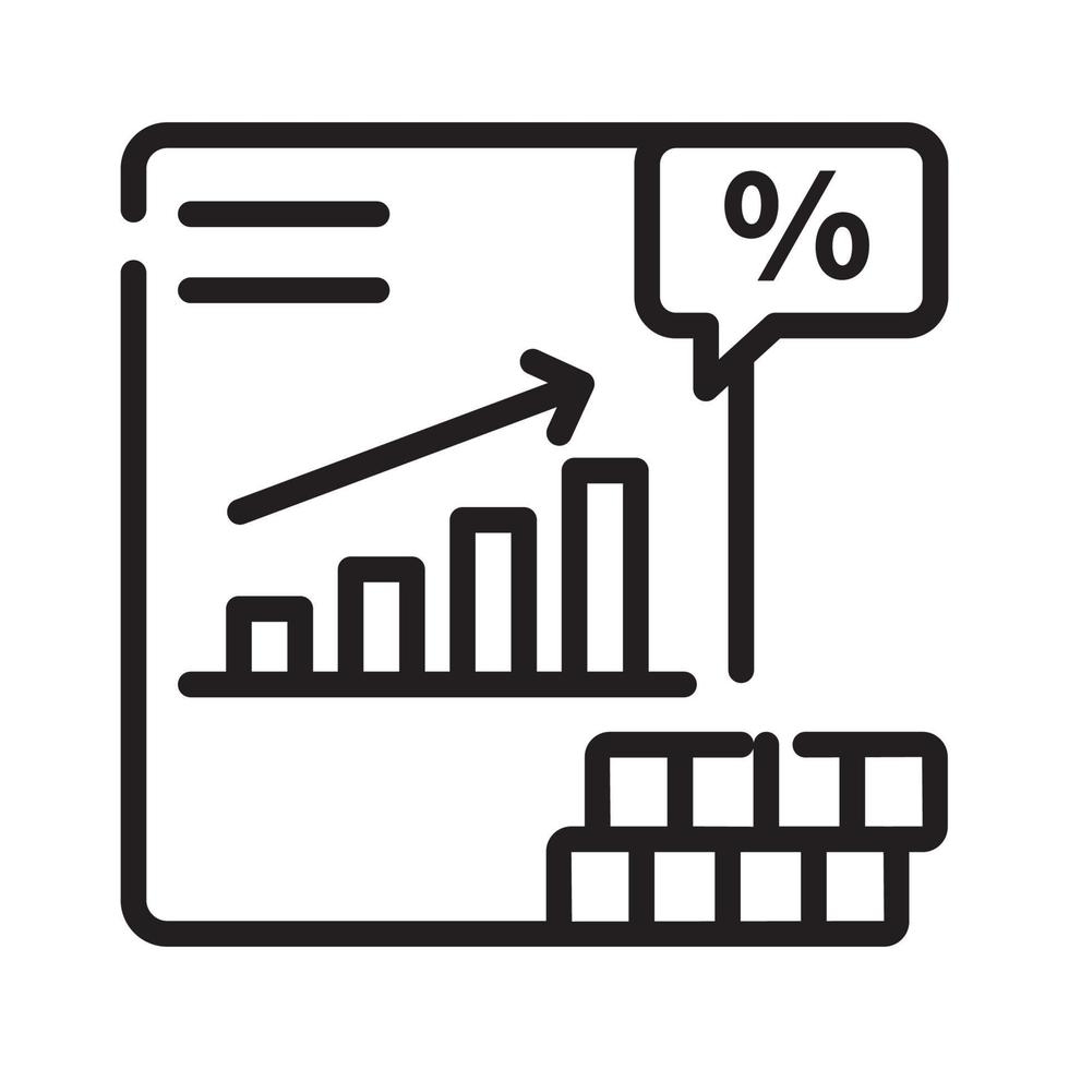 ilustração de estilo vetorial de taxa de juros. ícone de contorno de negócios e finanças. vetor