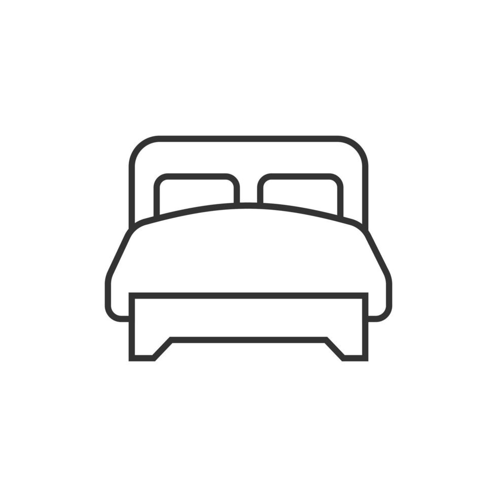 ícone de cama em estilo simples. quarto sinal ilustração vetorial no fundo branco isolado. conceito de negócio de cama. vetor