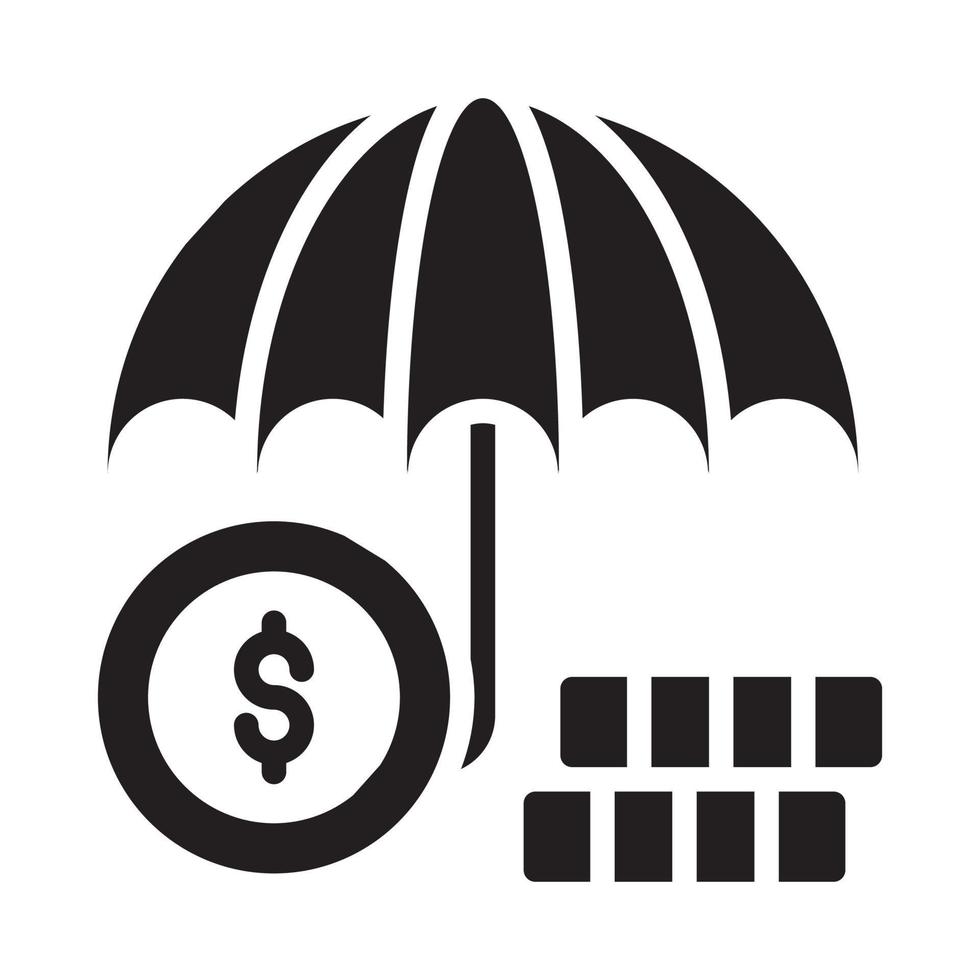 ilustração de estilo de vetor seguro. ícone sólido de negócios e finanças.