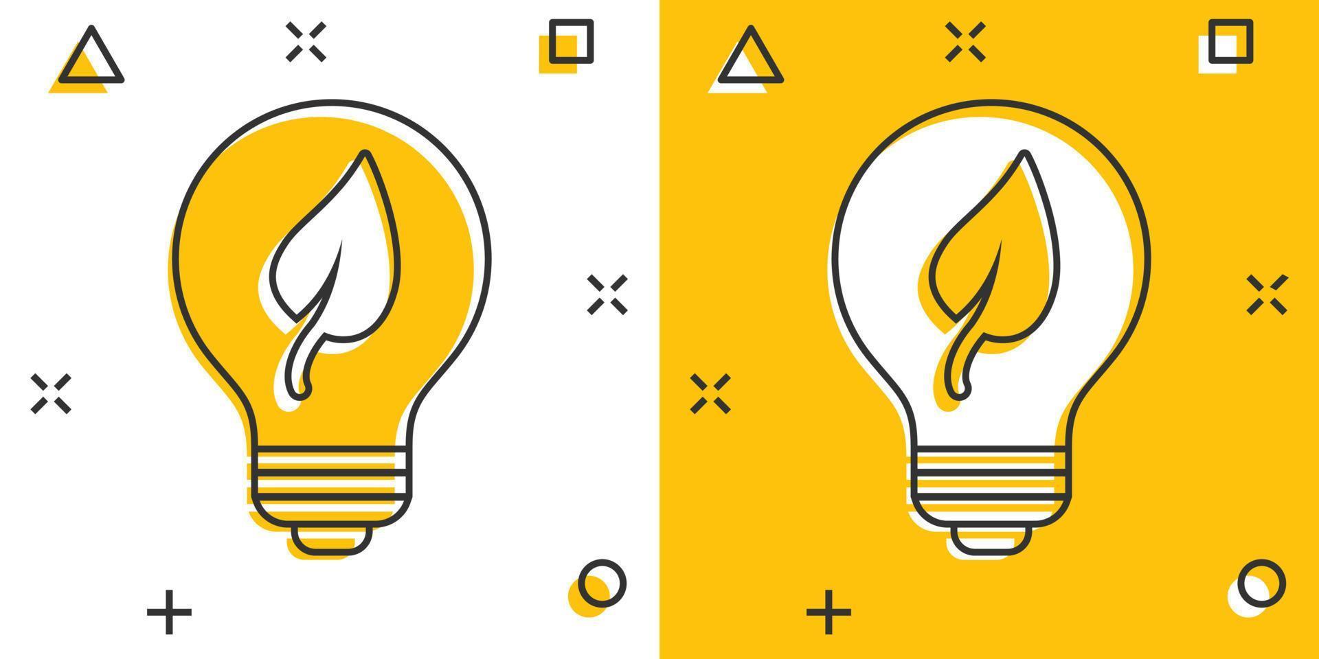ícone de lâmpada em estilo cômico. ilustração em vetor lâmpada dos desenhos animados em fundo branco isolado. conceito de negócio de sinal de efeito de respingo de lâmpada de energia.