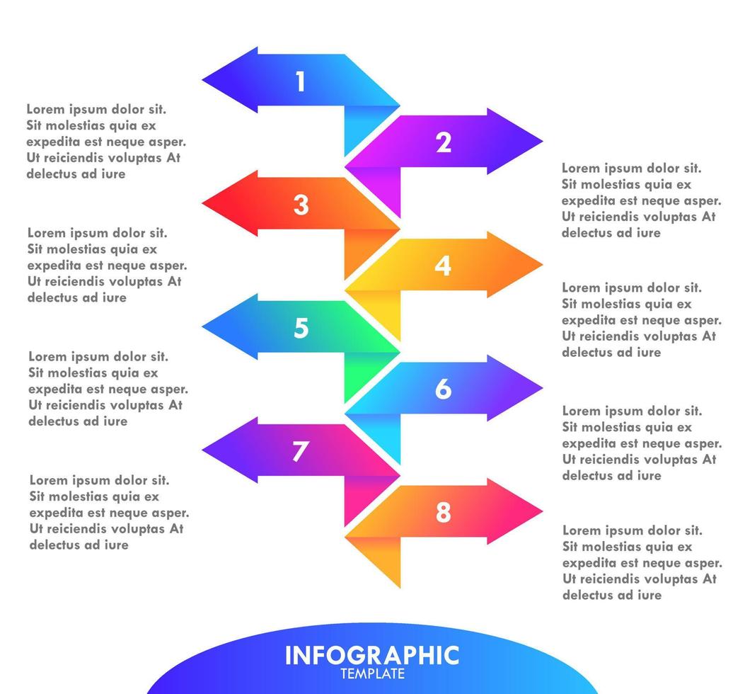 design de modelo de gráfico infográfico de seta colorida vetor