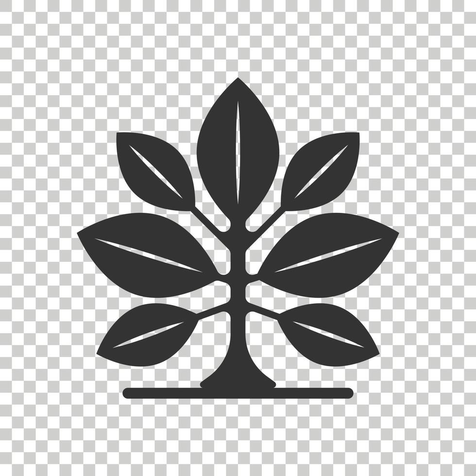 ícone de folha em estilo simples. ilustração em vetor planta em fundo branco isolado. conceito de negócio de sinal de flor.