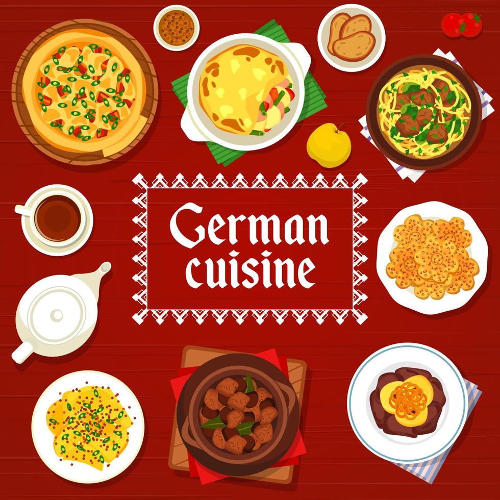 modelo de capa de menu de restaurante de cozinha alemã vetor