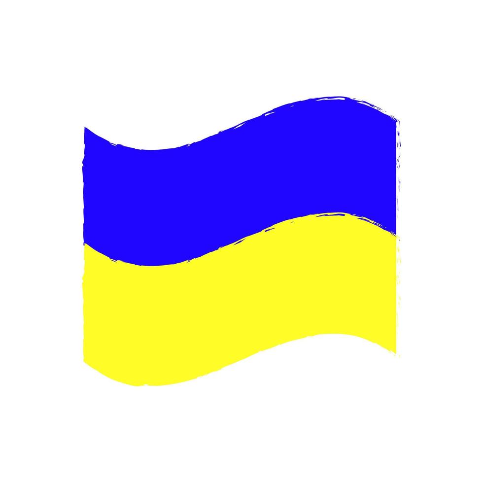 bandeira da ucrânia. apoie o sinal da ucrânia. adesivo com as cores da bandeira ucraniana. guerra no conceito de ucrânia. ilustração vetorial vetor