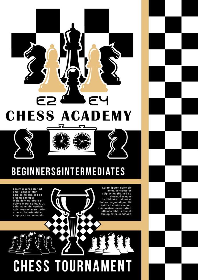 cavaleiro. cavalo preto e branco com uma descrição da posição no tabuleiro  e movimentos. material educacional para jogadores de xadrez iniciantes.  8378288 Vetor no Vecteezy