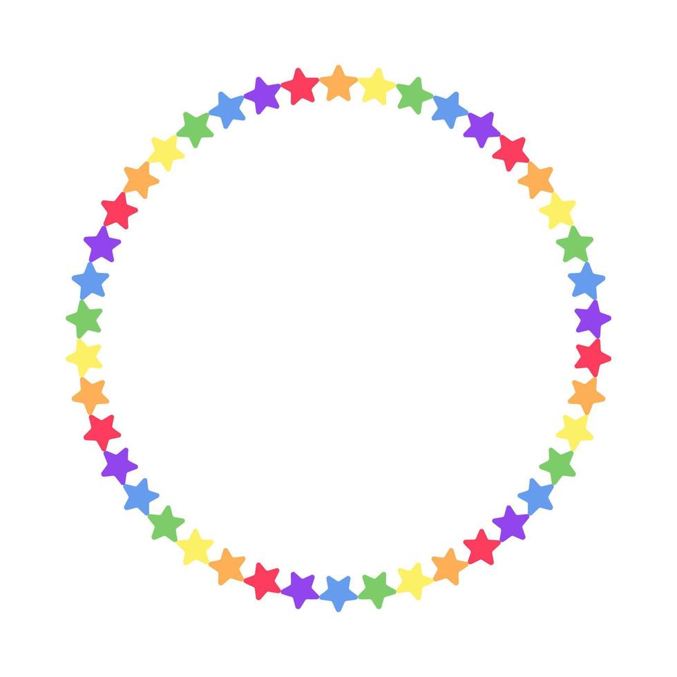 quadro de estrelas coloridas do arco-íris. modelo de borda mínima simples. vetor