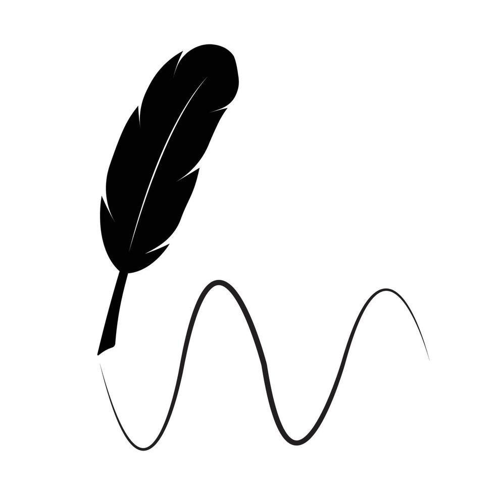 logotipo de caneta de pena vetor