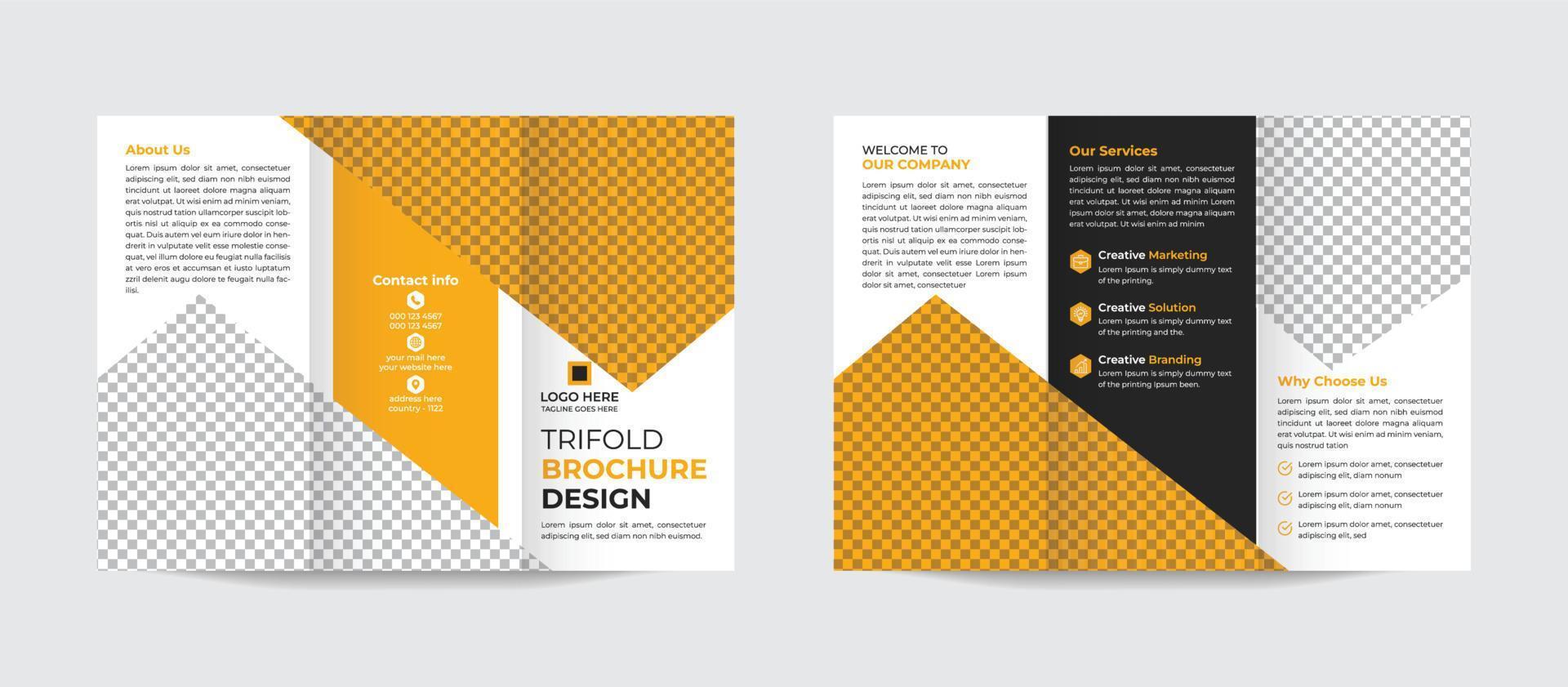 vetor profissional de layout de brochura com três dobras simples e elegante corporativo moderno