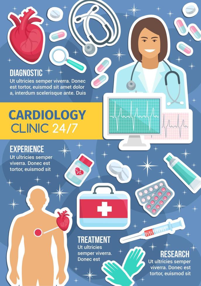 serviço de clínica de medicina de cardiologia, vetor