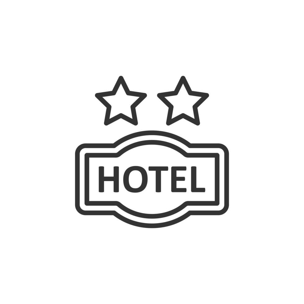 ícone de sinal de hotel 2 estrelas em estilo simples. ilustração em vetor pousada em fundo branco isolado. conceito de negócio de informação de quarto de albergue.