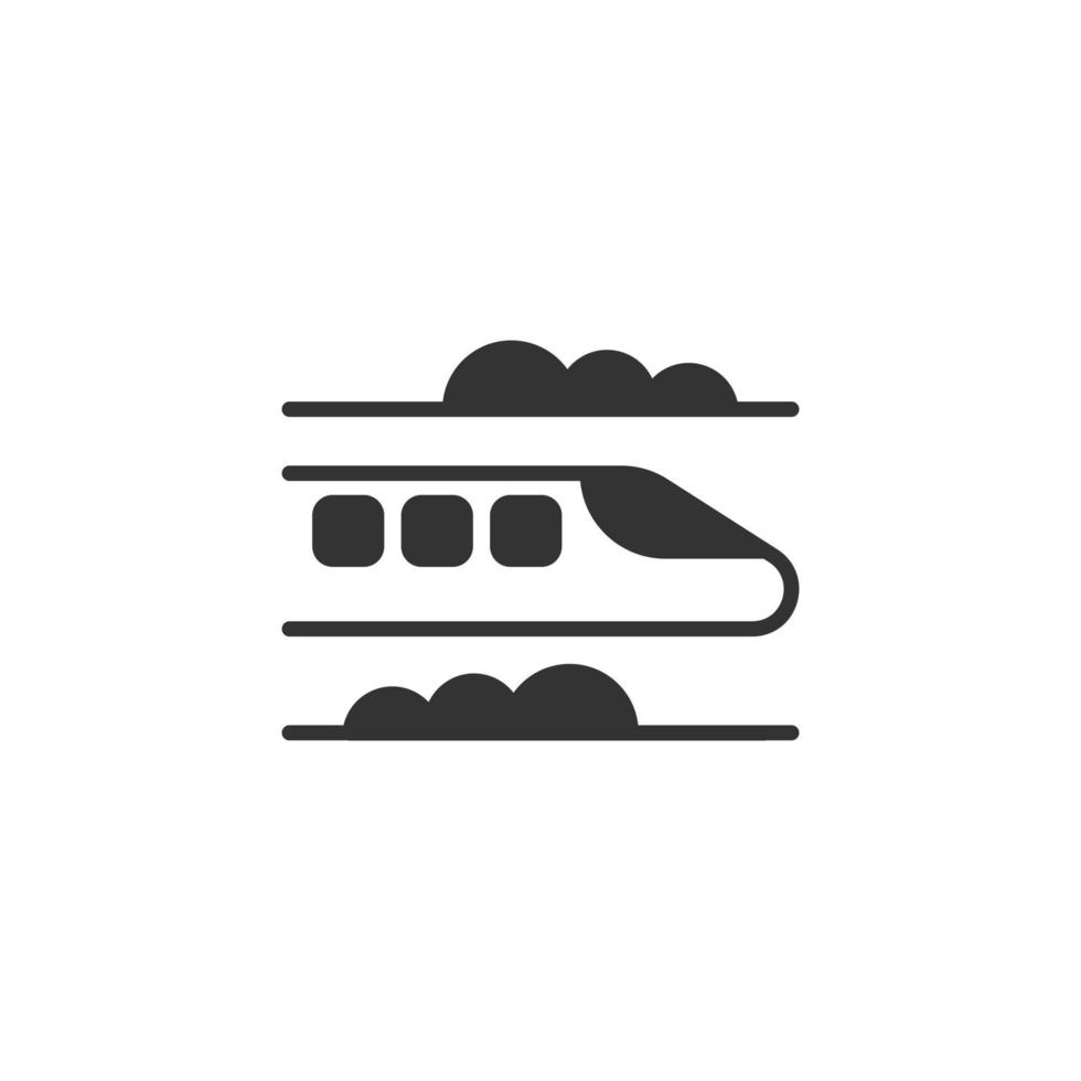 ícone do metrô em estilo simples. trem ilustração vetorial de metrô em fundo branco isolado. conceito de negócio de carga ferroviária. vetor