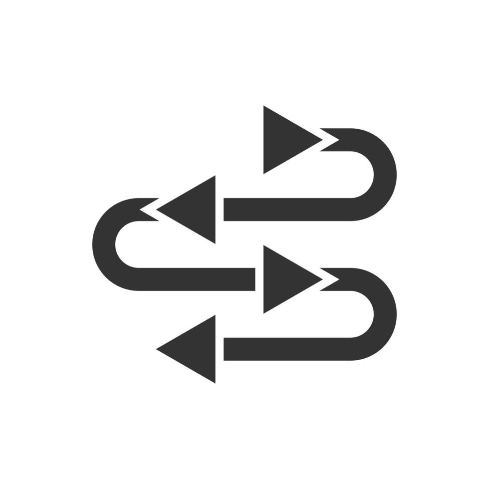 ícone de crescimento de seta em estilo simples. ilustração em vetor evolução em fundo branco isolado. conceito de negócio de organização de processo.