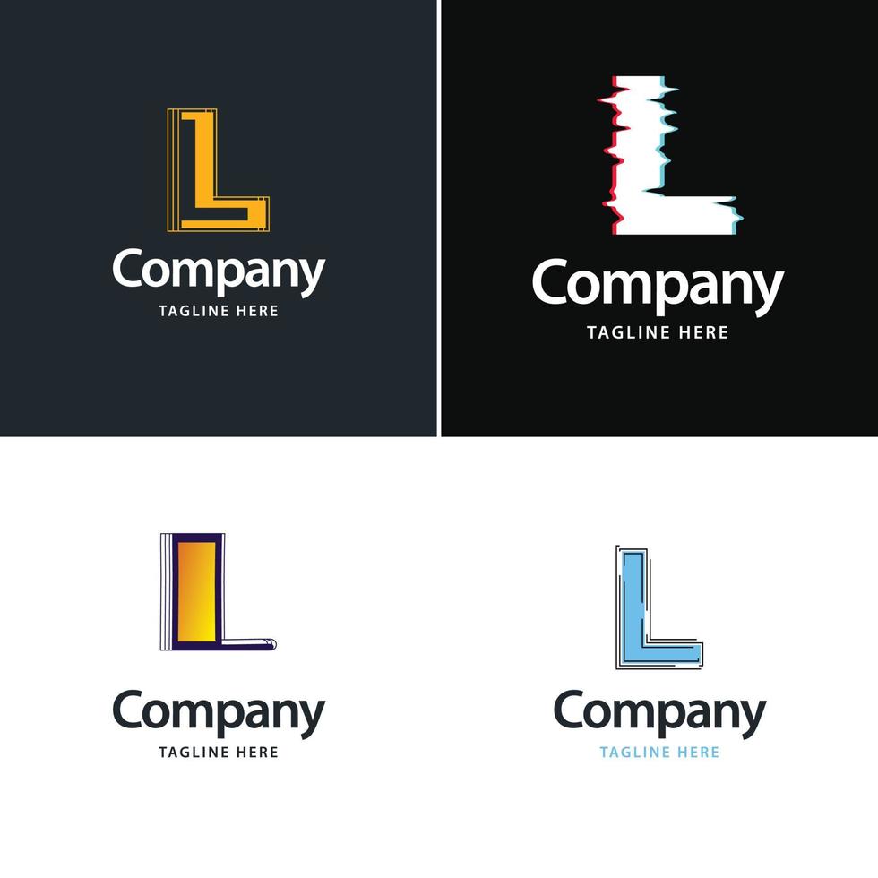 letra l design de pacote de logotipo grande design criativo de logotipos modernos para o seu negócio vetor