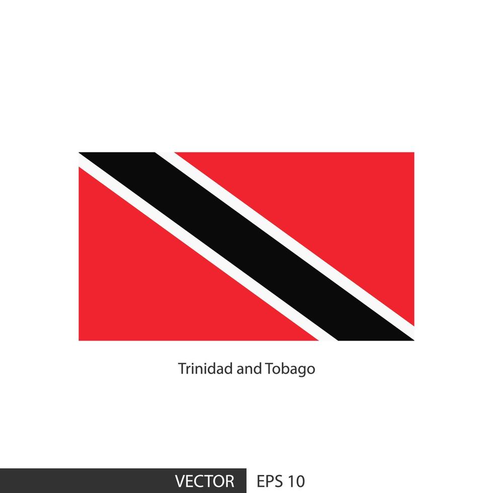bandeira quadrada de trinidad e tobago em fundo branco e especifique é vetor eps10.